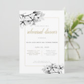 Elegant stijlvol Magnolias Gold-repetitie Kaart (Staand voorkant)