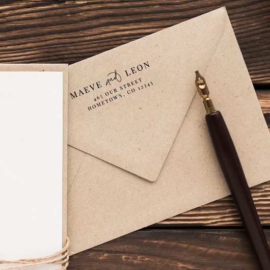 Elegant Stijlvol Manuscript Modern Chic Wedding Co Zelfinktende Stempel