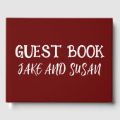 ELEGANT STIJLVOL MAROON BRUILOFT Gastenboek (Voorkant)