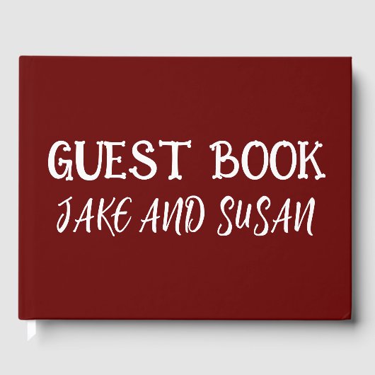 ELEGANT STIJLVOL MAROON BRUILOFT Gastenboek (Voorkant)