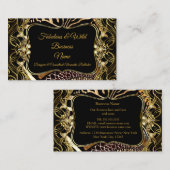 Elegant Stijlvol Matig Zwart Goud Wild Dier Visitekaartje (Voorkant / Achterkant)