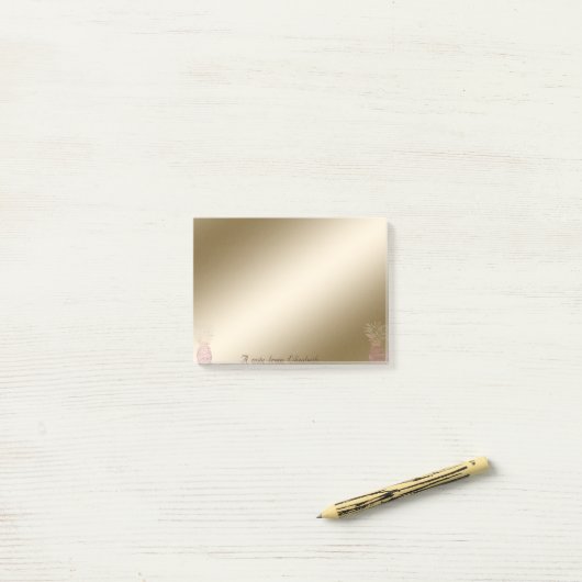 Elegant stijlvol, meisje, ananas post-it® notes (Op bureau)