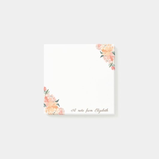 Elegant stijlvol, meisje, Waterverf bloemen Post-it® Notes (Voorkant)