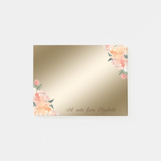 Elegant stijlvol, meisje, Waterverf bloemen Post-it® Notes (Voorkant)
