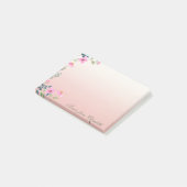 Elegant Stijlvol Meisje, Waterverf Roze Bloemen Post-it® Notes (Schuin)