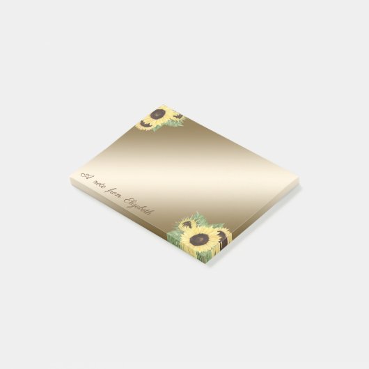 Elegant Stijlvol, Meisjes, zonnebloemen Post-it® Notes (Schuin)