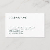 Elegant stijlvol, minimaal uiterlijk visitekaartje (Achterkant)