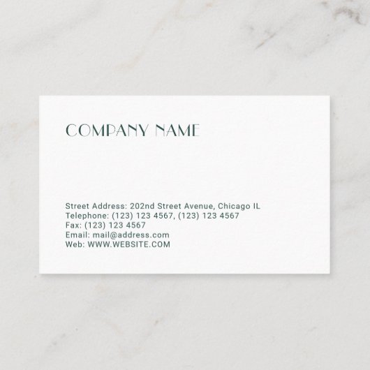 Elegant stijlvol, minimaal uiterlijk visitekaartje (Achterkant)