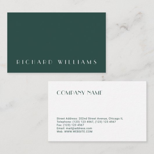 Elegant stijlvol, minimaal uiterlijk visitekaartje (Voorkant / Achterkant)