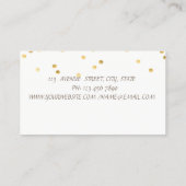 Elegant stijlvol minimalistisch, Faux Gold Confett Visitekaartje (Achterkant)