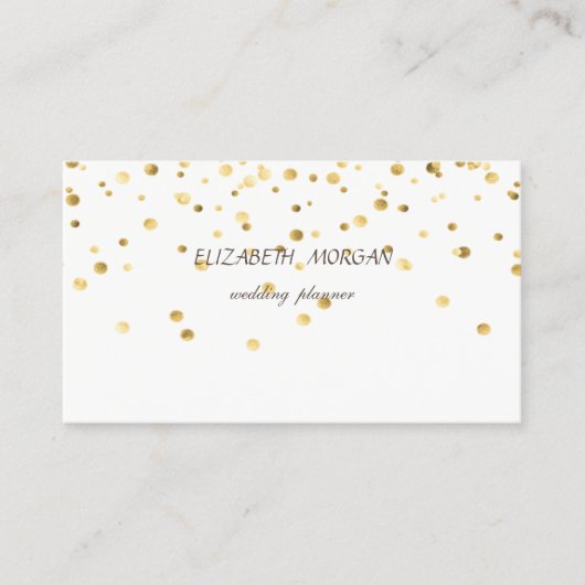 Elegant stijlvol minimalistisch, Faux Gold Confett Visitekaartje (Voorkant)
