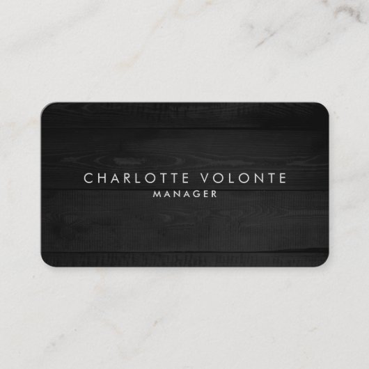 Elegant stijlvol minimalistisch grijs hout Profess Visitekaartje (Voorkant)