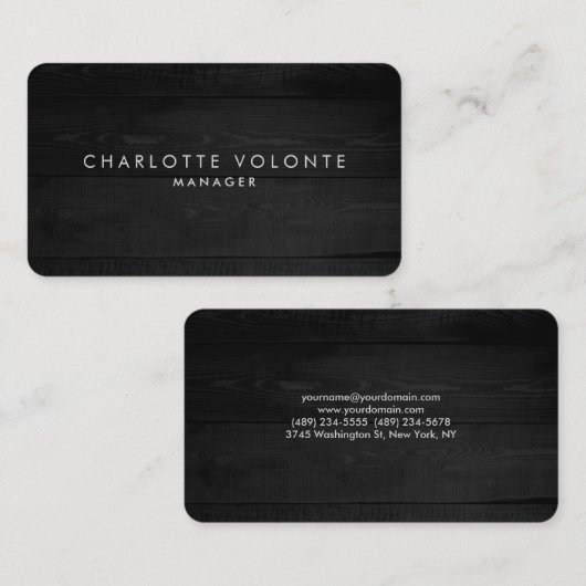 Elegant stijlvol minimalistisch grijs hout Profess Visitekaartje (Voorkant / Achterkant)