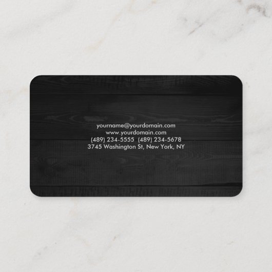 Elegant stijlvol minimalistisch grijs hout Profess Visitekaartje (Achterkant)