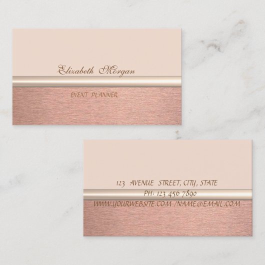 Elegant stijlvol minimalistisch visitekaartje (Voorkant / Achterkant)