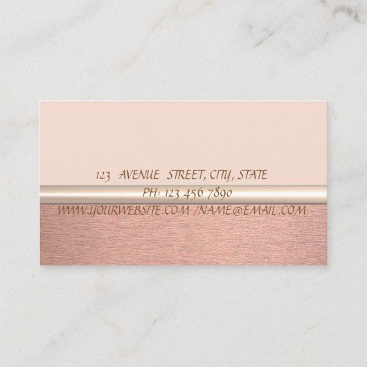 Elegant stijlvol minimalistisch visitekaartje (Achterkant)