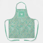 Elegant Stijlvol Mint Green Silver laat Monogram Schort (Voorkant)