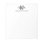 Elegant stijlvol, modern 3-monogram Initiaal scrip Notitieblok (Voorkant)