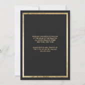 Elegant Stijlvol Modern Black Gold Bar Mitzvah Kaart (Achterkant)
