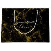 elegant stijlvol, modern chic zwart en goudmarmer groot cadeauzakje (Voorkant)