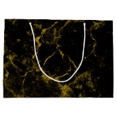 elegant stijlvol, modern chic zwart en goudmarmer groot cadeauzakje (Achterkant)