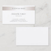 Elegant stijlvol, modern design, kantrecht, zilver visitekaartje (Voorkant / Achterkant)