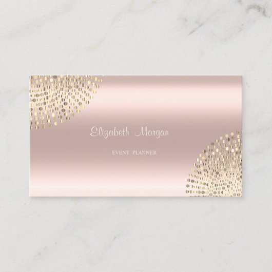 Elegant stijlvol, modern, eenvoudig, Stip, Roos Go Visitekaartje (Voorkant)