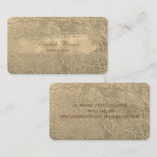 Elegant stijlvol, modern Faux Gold Brush Stroke Visitekaartje (Voorkant / Achterkant)