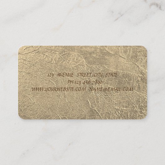 Elegant stijlvol, modern Faux Gold Brush Stroke Visitekaartje (Achterkant)