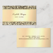 Elegant stijlvol, modern Faux Gold Glitter Visitekaartje (Voorkant / Achterkant)