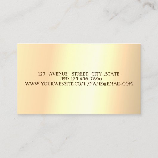 Elegant stijlvol, modern Faux Gold Glitter Visitekaartje (Achterkant)