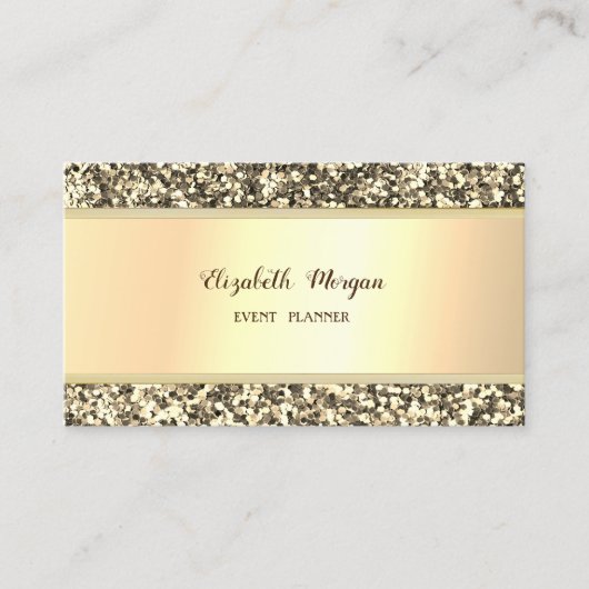 Elegant stijlvol, modern Faux Gold Glitter Visitekaartje (Voorkant)