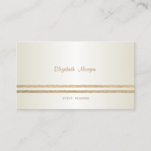 Elegant stijlvol, modern, Faux Gold Glittery Strip Visitekaartje (Voorkant)