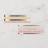 Elegant stijlvol, modern Faux Gold Striped, Roze Mini Visitekaartje (Voorkant / Achterkant)