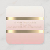 Elegant stijlvol, modern Faux Gold Striped, zwart Vierkante Visitekaartje (Achterkant)