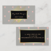 Elegant stijlvol modern, Faux Gold, Stripes, hart Visitekaartje (Voorkant / Achterkant)