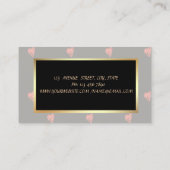 Elegant stijlvol modern, Faux Gold, Stripes, hart Visitekaartje (Achterkant)