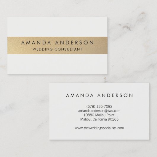 Elegant Stijlvol Modern Faux Gold | VISITEKAARTJE (Voorkant / Achterkant)