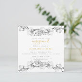 Elegant Stijlvol Modern Floral Engagement Party Kaart (Staand voorkant)