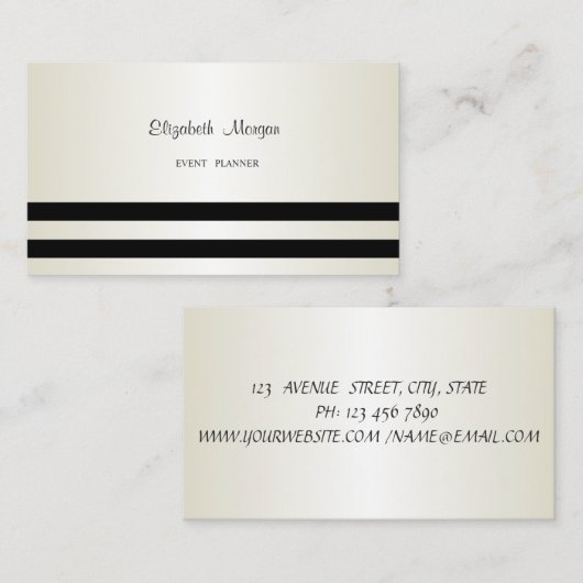 Elegant stijlvol, modern, gestreept visitekaartje (Voorkant / Achterkant)