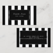 Elegant stijlvol, modern, gestreept, zwart Lijst Visitekaartje (Voorkant / Achterkant)