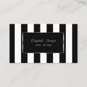 Elegant stijlvol, modern, gestreept, zwart Lijst Visitekaartje (Voorkant)
