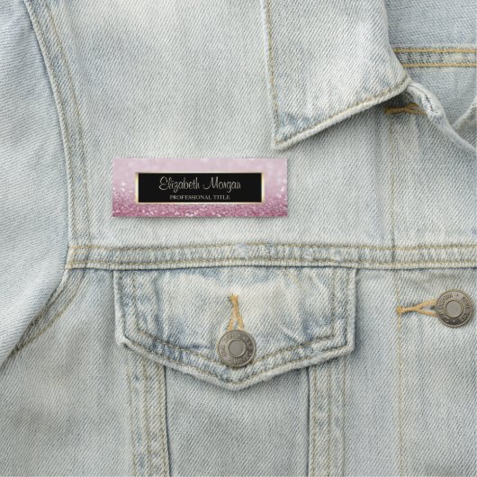 Elegant Stijlvol Modern Glitter Bokeh, Lijst Naamplaatje (In situ)