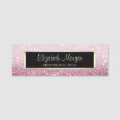 Elegant Stijlvol Modern Glitter Bokeh, Lijst Naamplaatje (Voorkant)