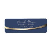 Elegant stijlvol, modern Gold Blue Etiket (Voorkant)