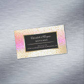 Elegant Stijlvol Modern Gold Confetti, Bokeh Lijst Magnetisch Visitekaartje (Voorbeeld)