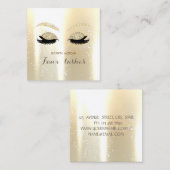 Elegant Stijlvol Modern, Gold Glitter Faux Lashes Vierkante Visitekaartje (Voorkant / Achterkant)