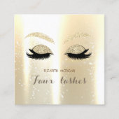 Elegant Stijlvol Modern, Gold Glitter Faux Lashes Vierkante Visitekaartje (Voorkant)