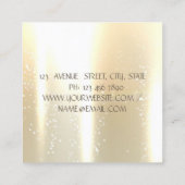 Elegant Stijlvol Modern, Gold Glitter Faux Lashes Vierkante Visitekaartje (Achterkant)