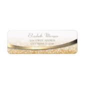 Elegant stijlvol, modern Gold Glittery Bokeh Etiket (Voorkant)